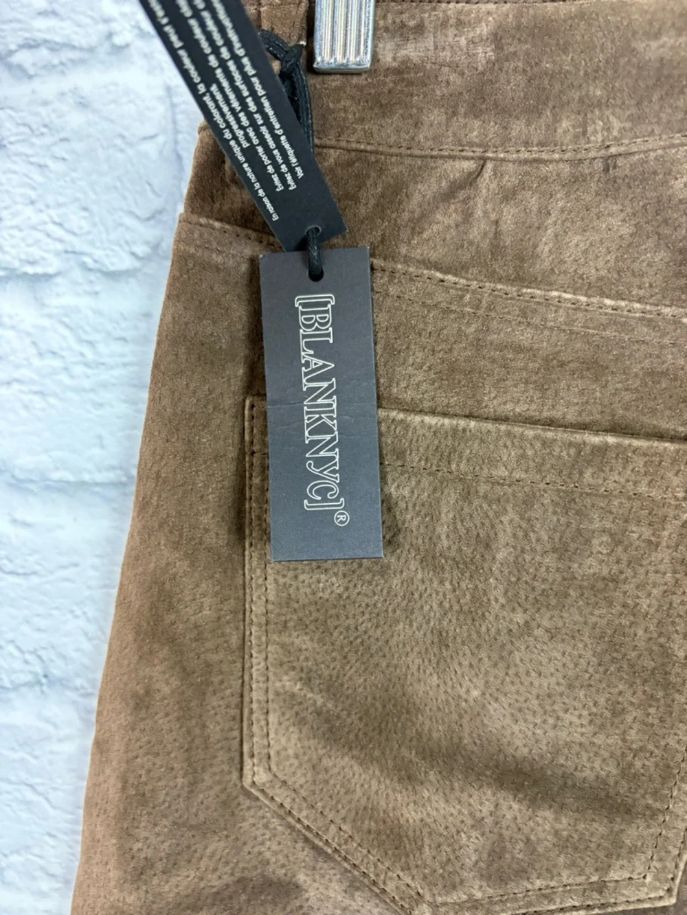 NWT Blank NYC Downtown Trend Brown Suede Leather Mini Skirt size 28